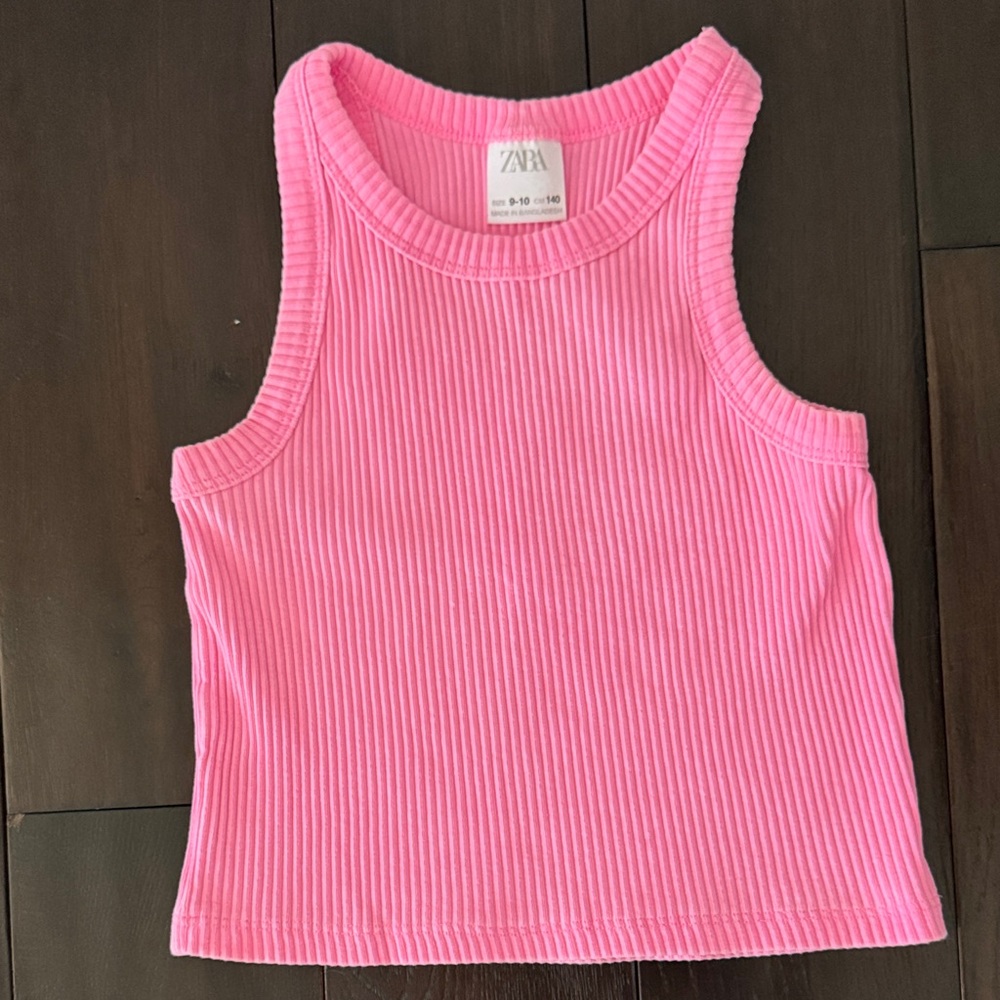 Zara Girls Ribbed Sleeveless Top